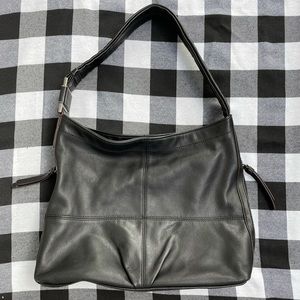 Tignanello black all leather hobo bag